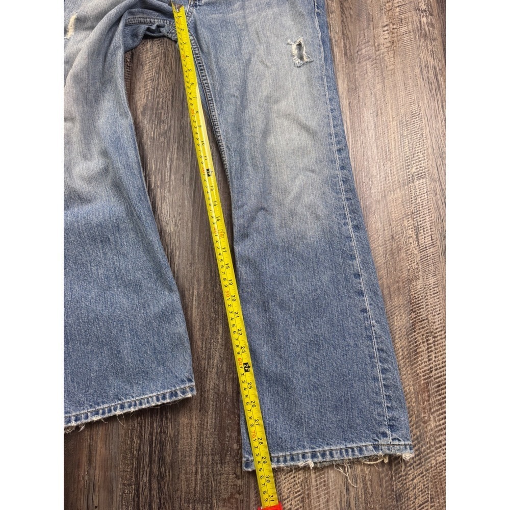 BKE Mens Bootcut Distressed Light Wash Denim Jeans 32 Short 34x30 Actual - Picture 2 of 8